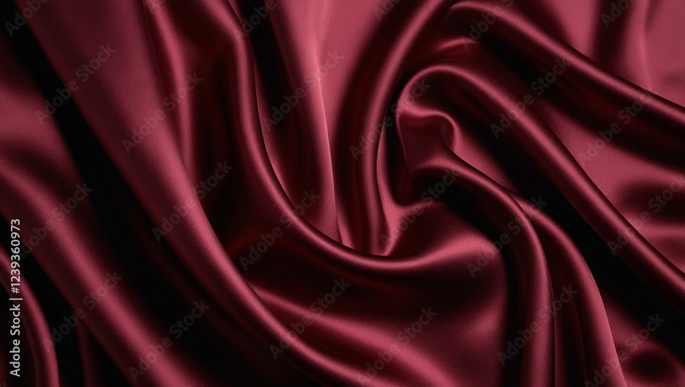 Obraz premium Red satin background. Luxury Wrinkled Silk Textile in Wine Color.