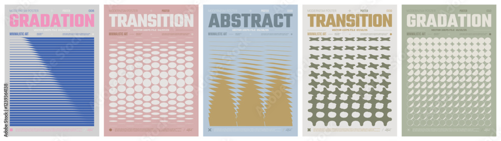 custom made wallpaper toronto digitalTransition brutalism form pastel color trendy poster, abstract geometric composition graphic in Y2K aesthetics, vector simple shapes print artwork modernism and Retro futuristic style, A4 set 2
