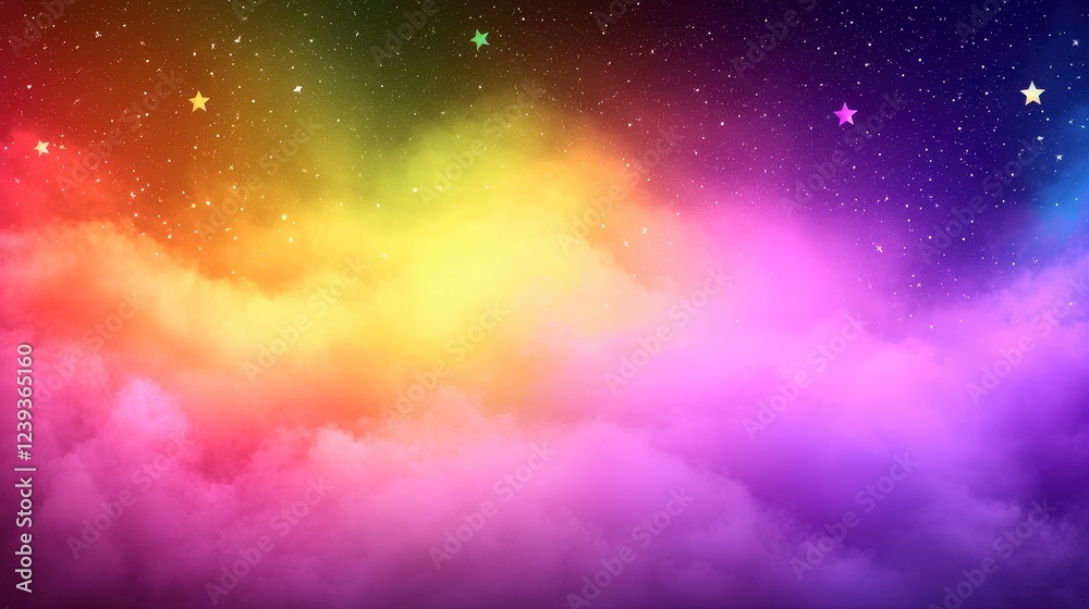 Vibrant Abstract Colorful Cloud and Starry Sky Background Vibrant Abstract Colorful Cloud and Starry Sky Background