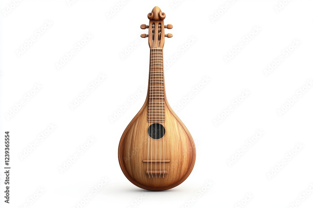 Naklejka premium Veena musical instrument isolated on white background