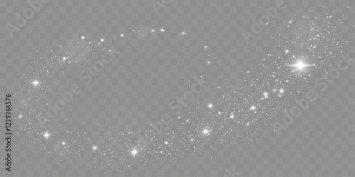 Bright glowing sparkles on a transparent background, resembling a starry or glittering effect.