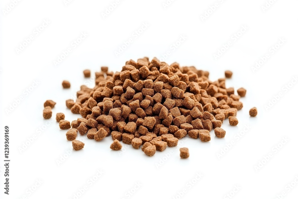 Dog food dry granules for puppies isolated on white background Dog food dry granules for puppies isolated on white background
