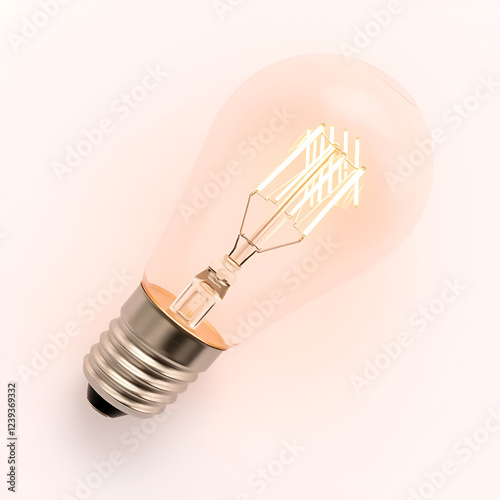 Incandescent tungsten clear B22 bayonet fitting light bulb isolated on white photo