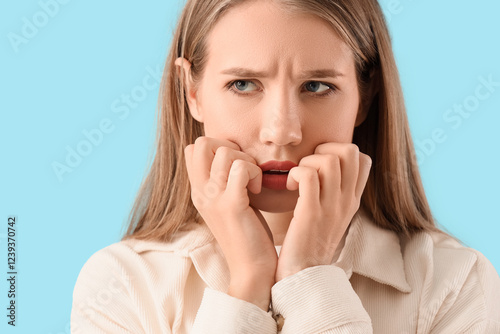 Portrait of worried young w...