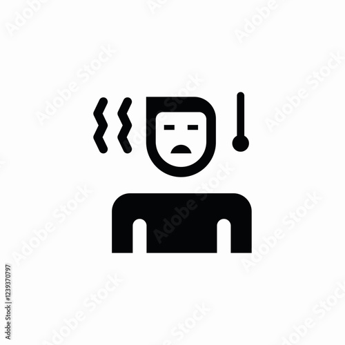 fever headache icon sign vector