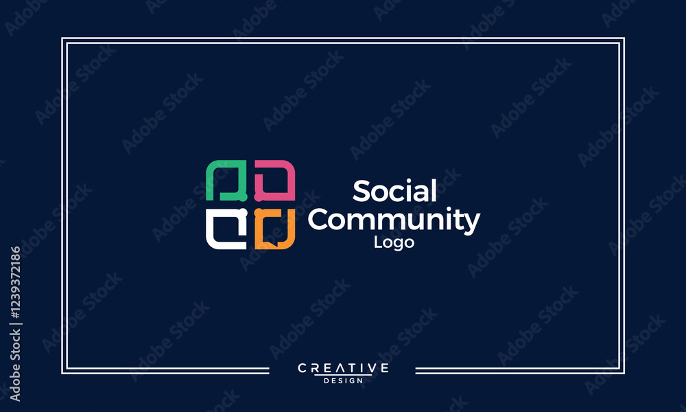 Fototapeta premium Logo vector icon representing diversity, communication, conference, people connection with chat bubbles to symbolize discussion and conversation