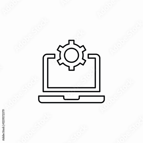 laptop setup icon sign vector