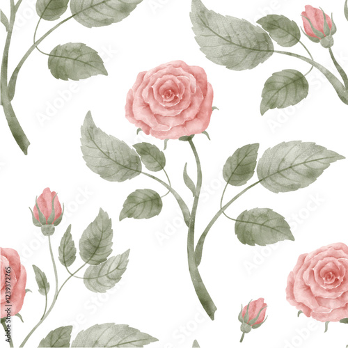 Seamless rose pattern