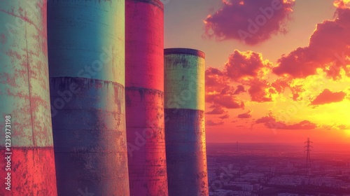 Bungee jumpers soar majestically from the Orlando Towers in Soweto, offering a breathtaking panoramic view photo