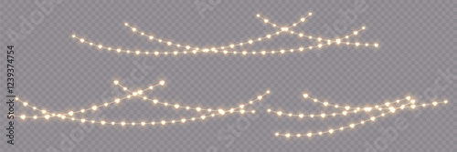 Heart light garland with glowing bulbs for romantic decorations. Seamless Valentine’s Day garland string with fairy lights, designed to enhance love-themed events, weddings, and celebrations.