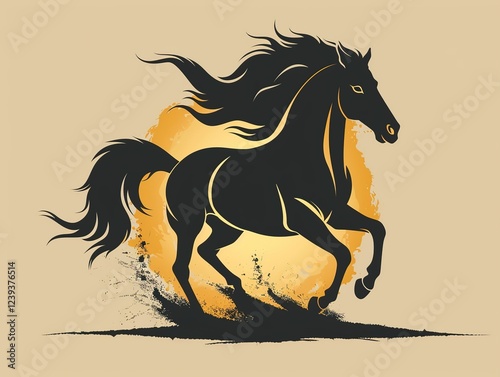 black horse logo design concept animal ideas photo