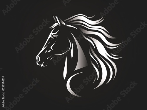 black horse logo design concept animal ideas photo