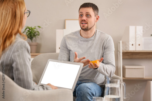 Male drug addict with pills...