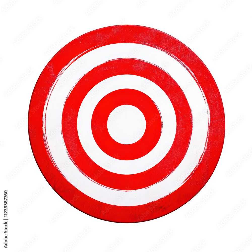 Isolated Red and White Target with Round Concentric Circles Isolated Red and White Target with Round Concentric Circles