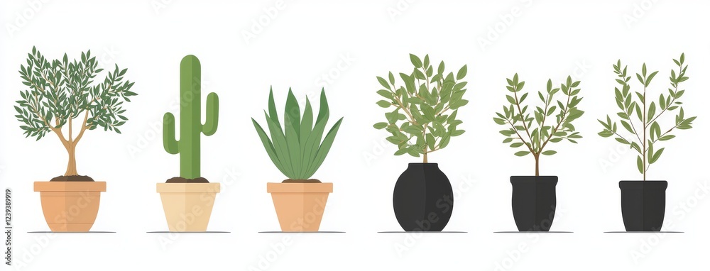 Fototapeta premium Daytime landscape element for 3D architectural visualization. Outdoor decorative plant isolated on a transparent background. 3D rendering illustration. PNG format