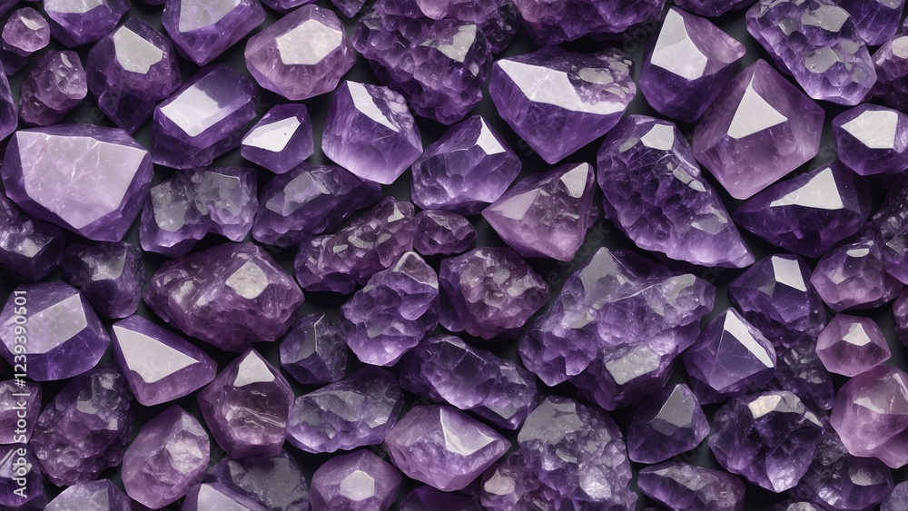 Fototapeta premium Shiny purple amethyst stones background