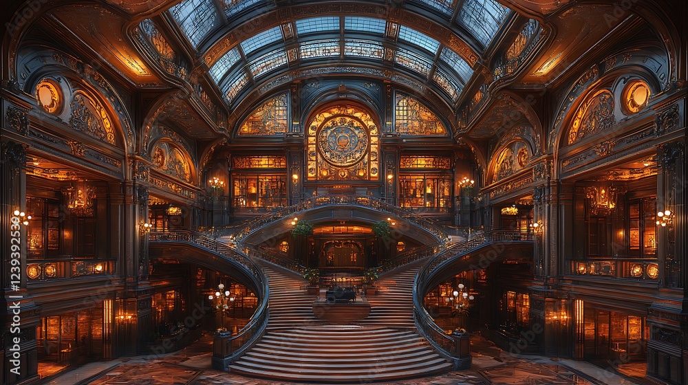 Fototapeta premium Elegant Interior Grand Staircase photo