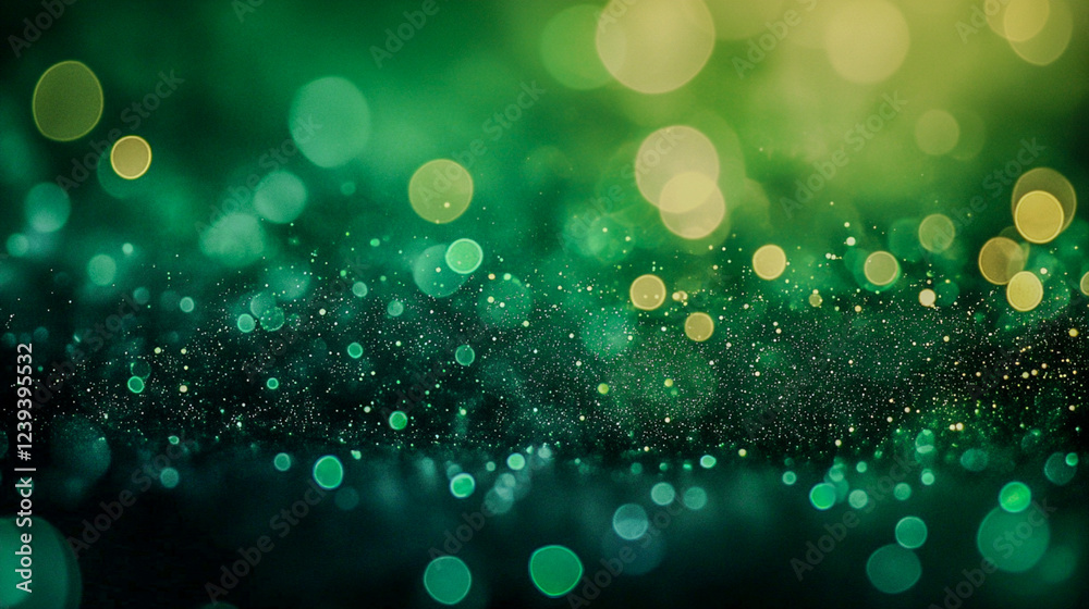 The image shows a bokeh effect with yellow and green lights, creating a dreamy and abstract background. The image shows a bokeh effect with yellow and green lights, creating a dreamy and abstract background.