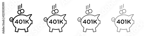 401k retirement savings icon Flat illustration sign