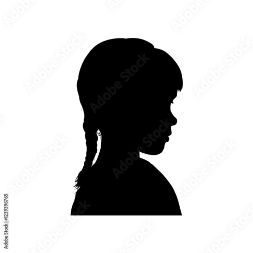 silhouette of a girl's face - vector illustration