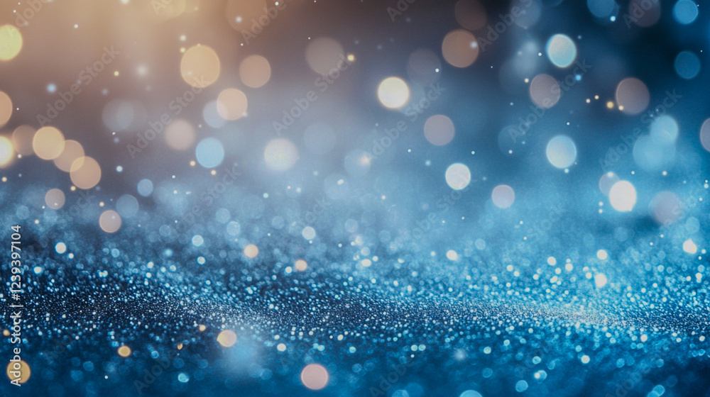 A sparkling bokeh effect with light circles in blue, white, and gold, creating a dreamy, festive atmosphere. A sparkling bokeh effect with light circles in blue, white, and gold, creating a dreamy, festive atmosphere.