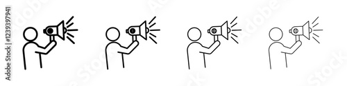 announce in loudspeaker icon Flat illustration sign