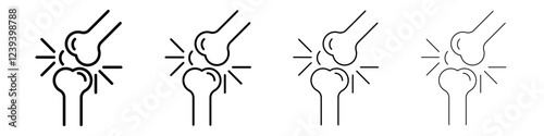 Arthritis knee joint pain icon Flat illustration sign