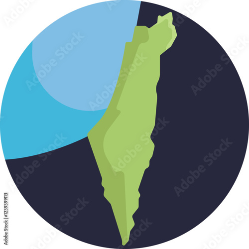 Depicts Israel’s territory, highlighting its unique geography and heritage. photo