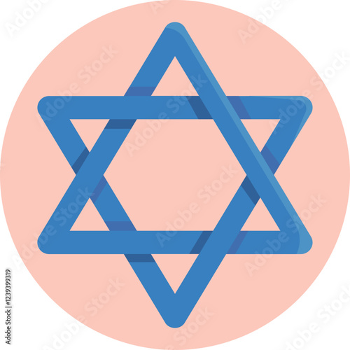 A six-pointed star, symbolizing Judaism and Israel, formed by two overlapping triangles.