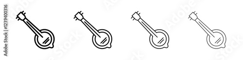 banjo icon Flat illustration sign