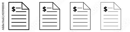 Bank statement icon Flat illustration sign