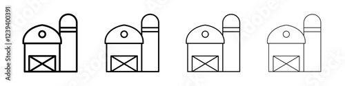 barn farm icon Flat illustration sign