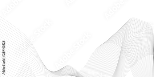 Abstract wavy grey blend technology liens background. Digital frequency track equalizer. Abstract frequency sound wave lines and twisted curve lines background. Banner design background.