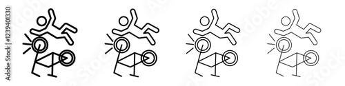 becycle accident icon Flat illustration sign