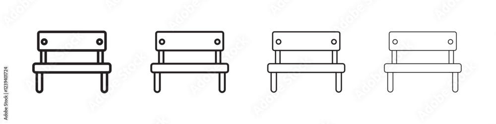 Bench icon Flat illustration sign Bench icon Flat illustration sign