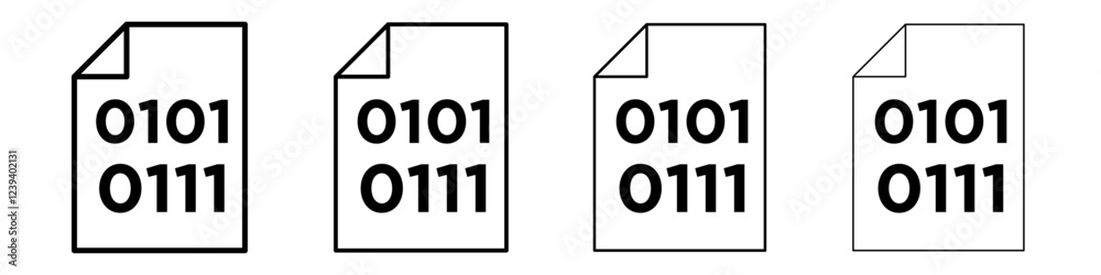 Binary code icon Flat illustration sign Binary code icon Flat illustration sign