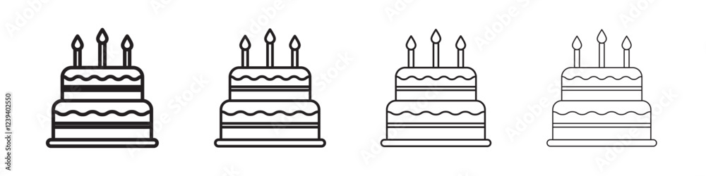 Birthday cake icon Flat illustration sign Birthday cake icon Flat illustration sign