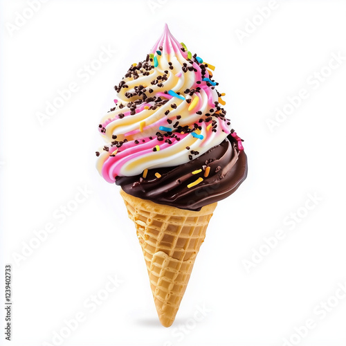 Ice cream cone isolated photo