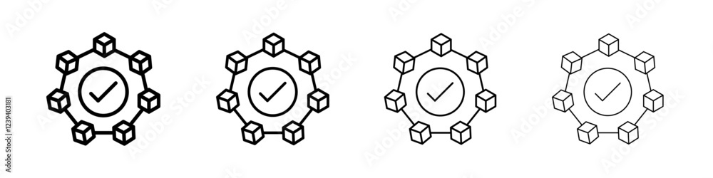 Blockchain technology icon Flat illustration sign Blockchain technology icon Flat illustration sign