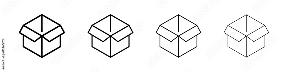 Box icon Flat illustration sign Box icon Flat illustration sign