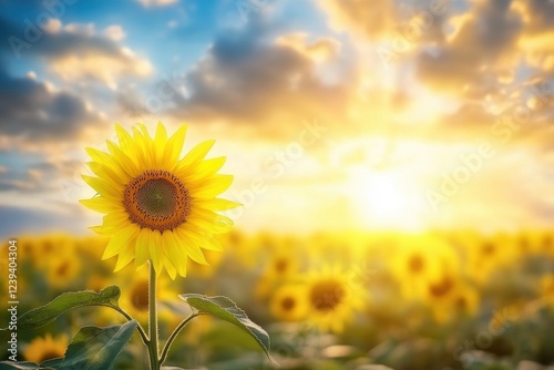 Inspirational saying A brighter tomorrow is possible Featuring a blooming sunflower in a field Symbol of hope and faith