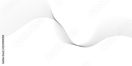 White and gray digital future technology concept wave and curve line background.

