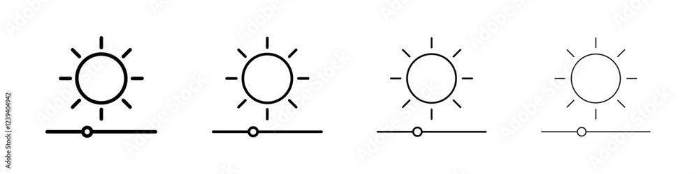 Brightness icon Flat illustration sign Brightness icon Flat illustration sign