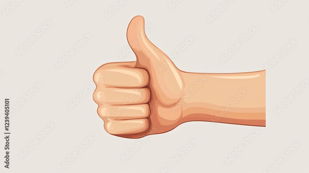 High-Quality Vector Illustration of Thumbs Up Sign for Positive Feedback and Approval High-Quality Vector Illustration of Thumbs Up Sign for Positive Feedback and Approval