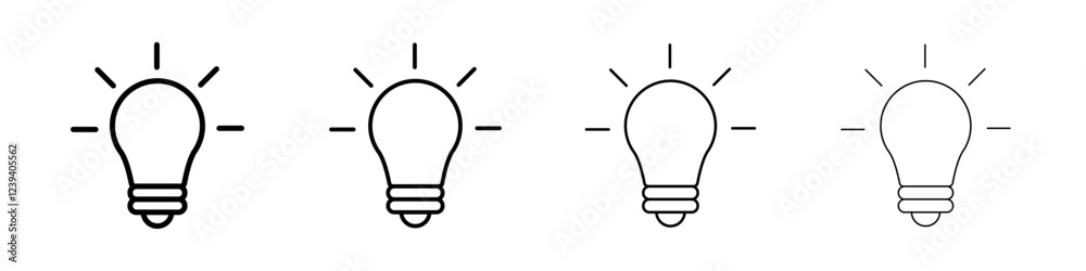 Bulb icon Flat illustration sign Bulb icon Flat illustration sign