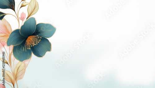 異世界に咲く青い桜　AI画像　ジェネレーティブAI