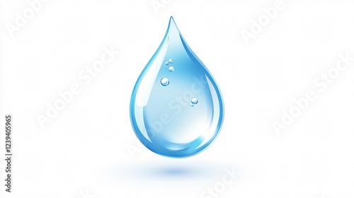 Water Drop Vector Isolated on Transparent Background. Realistic Transparent Water Drop for Purity and Fresh Concept.