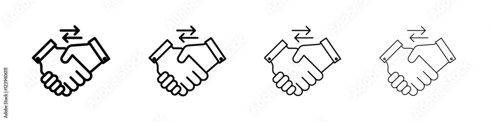 Business agreement handshake icon Flat illustration sign Business agreement handshake icon Flat illustration sign