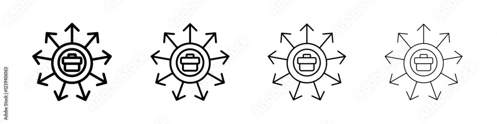 Business expansion icon Flat illustration sign Business expansion icon Flat illustration sign
