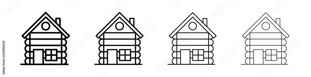 Cabin icon Flat illustration sign Cabin icon Flat illustration sign